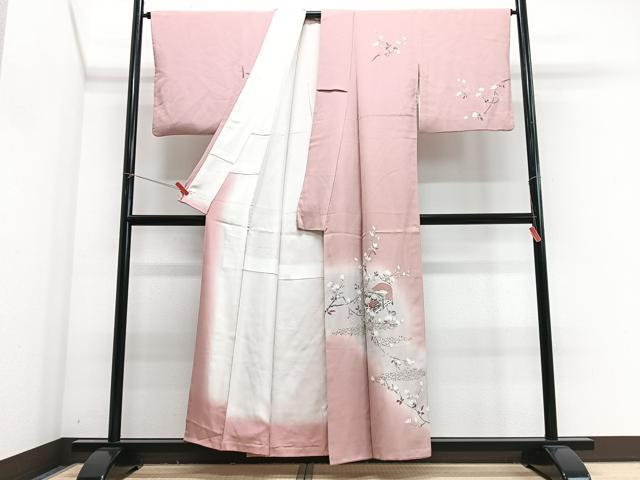 平和屋着物■訪問着 文箱枝花文 暈し染め 金彩 正絹 逸品 CABJ8196xe