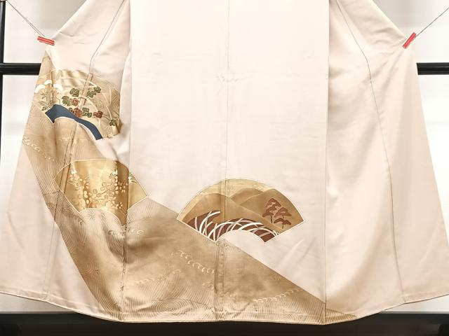 平和屋着物■豪華色留袖 駒刺繍 地紙花文 金彩 正絹 逸品 CABJ8200xe