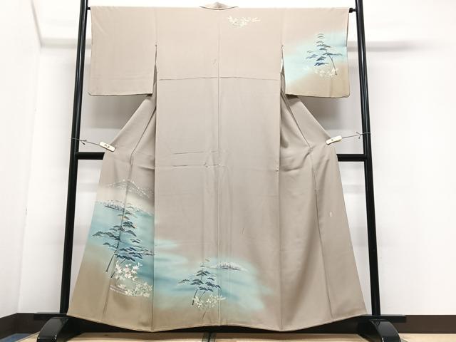 平和屋着物■訪問着 友禅 作家物 風景松文 暈し染め 正絹 逸品 CABJ8203xe