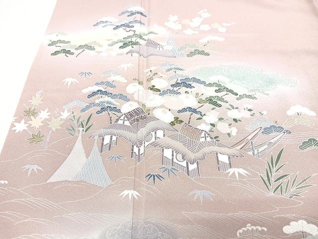 平和屋着物■訪問着 友禅 風景文 暈し染め 正絹 逸品 CABJ8207xe