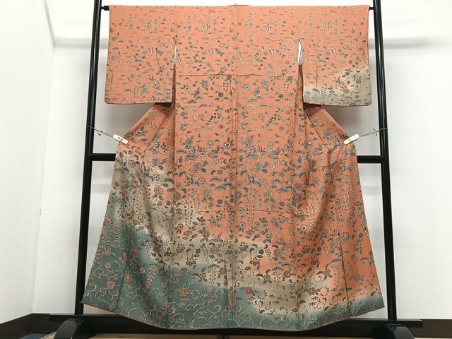 平和屋着物■訪問着 更紗花鳥文 暈し染め 正絹 逸品 CABJ8208xe
