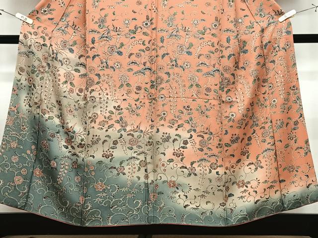 平和屋着物■訪問着 更紗花鳥文 暈し染め 正絹 逸品 CABJ8208xe