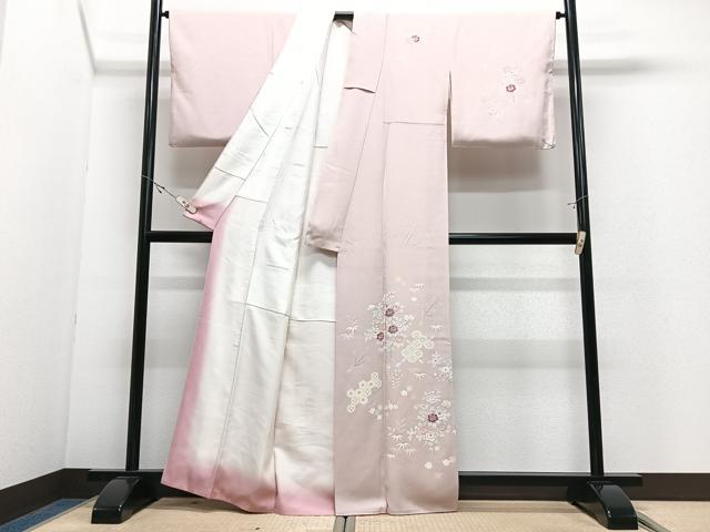 平和屋着物■訪問着 友禅 刺繍 草花文 正絹 逸品 CABJ8212xe