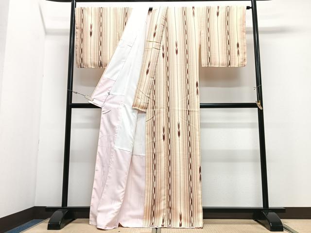 平和屋着物■上質な小紋 矢羽間道 洗える着物 未使用 CABJ8215xe