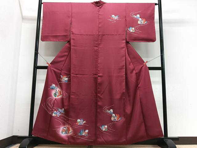 平和屋着物■訪問着 流水鴛鴦文 暈し染め 正絹 逸品 CABJ8247xe