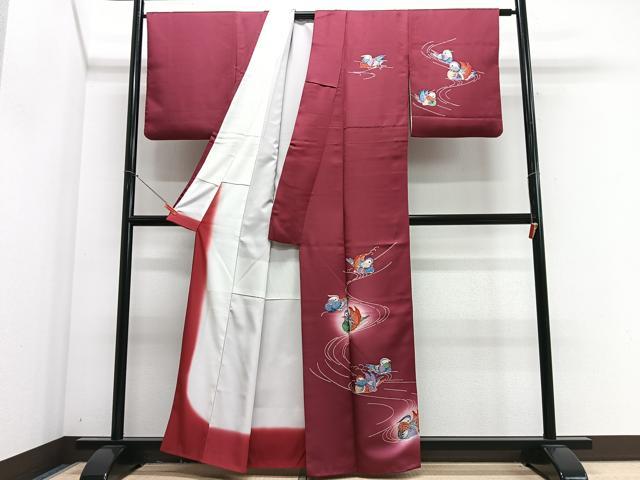 平和屋着物■訪問着 流水鴛鴦文 暈し染め 正絹 逸品 CABJ8247xe