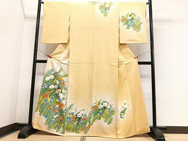 平和屋着物■訪問着 草花文 暈し染め 金彩 正絹 逸品 CABJ8251xe