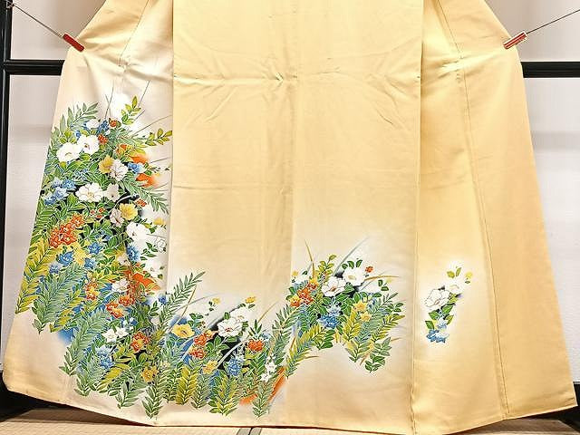平和屋着物■訪問着 草花文 暈し染め 金彩 正絹 逸品 CABJ8251xe
