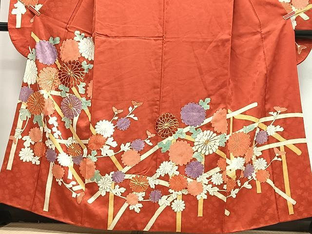 平和屋着物■豪華振袖 駒刺繍 草花文 金彩 正絹 逸品 CABJ8261xe