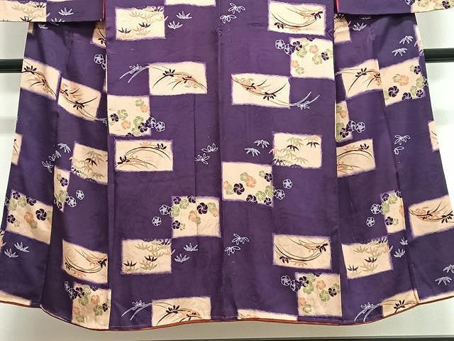 平和屋着物■アンティーク 大正ロマン 小振袖 草花文 正絹 逸品 CABJ8264xe