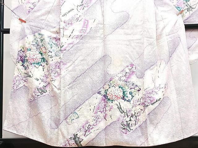 平和屋着物■豪華振袖 絞り 枝花文 暈し染め 銀彩 三越扱い 正絹 逸品 CABJ8269xe
