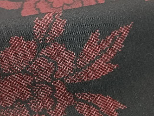平和屋着物■大島紬 長寿織 花唐草文 証紙付き 正絹 逸品 CABJ8277xe
