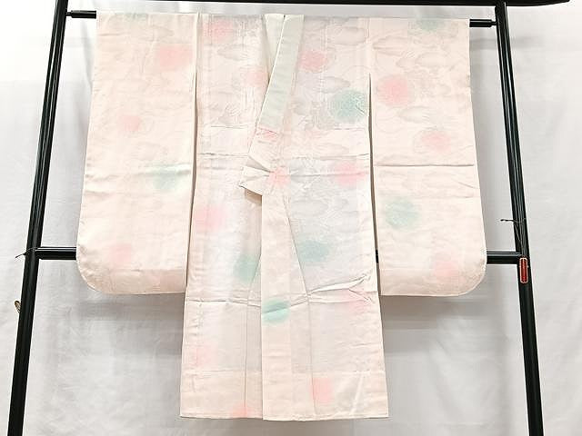 平和屋着物■振袖用長襦袢 無双仕立て 雲取り舞花地紋 暈し染め 正絹 逸品 CABJ8278xe