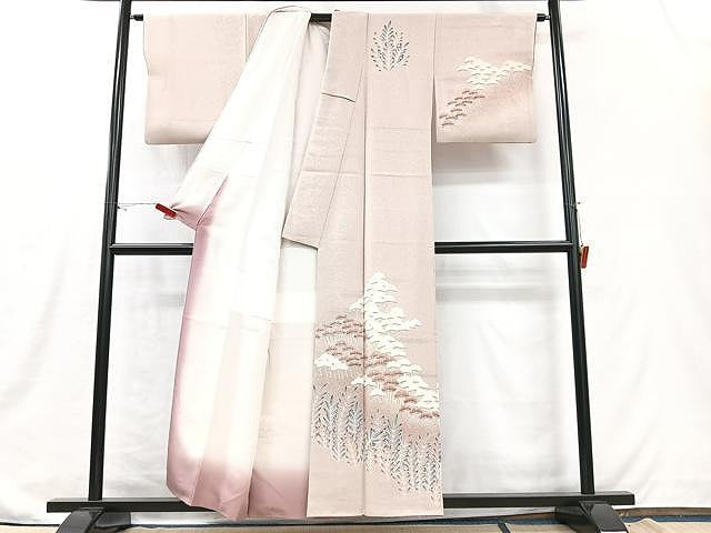平和屋着物■訪問着 作家物 松樹林文 暈し染め 正絹 逸品 CABJ8284xe