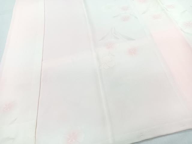 平和屋着物■長襦袢 袷 草花文 暈し染め 半衿刺繍 洗える着物 CABJ8294xe