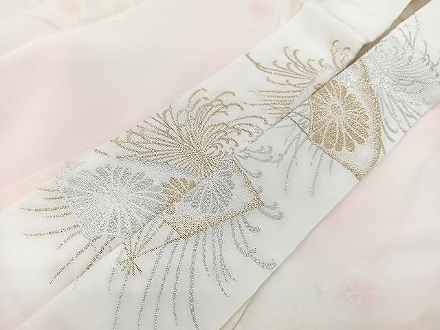 平和屋着物■長襦袢 袷 草花文 暈し染め 半衿刺繍 洗える着物 CABJ8294xe