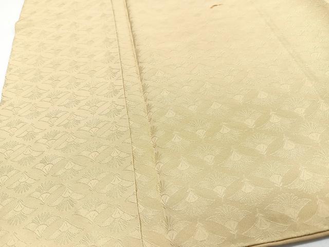 平和屋着物■上質な色無地 扇地紋 卵色 正絹 逸品 CABJ8301xe