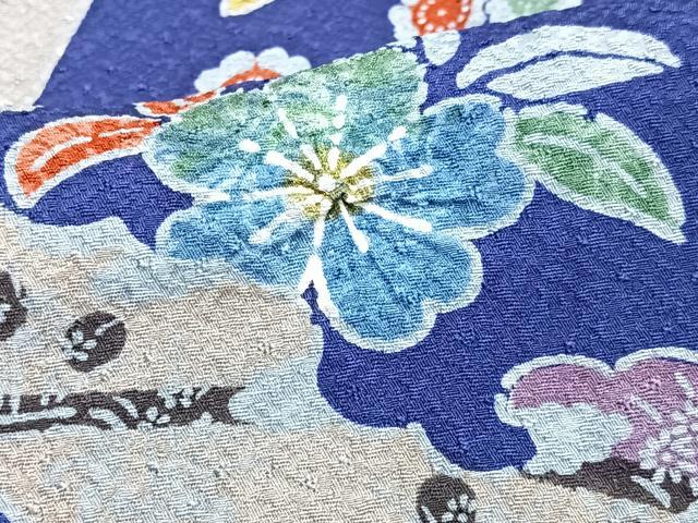 平和屋着物■上質な小紋 絞り 扇面花文 正絹 逸品 未使用 CABJ8318xe