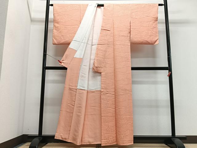 平和屋着物■上質な色無地 花唐草地紋 虹色 正絹 逸品 CABJ8325xe