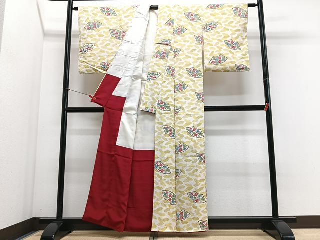 平和屋着物■上質な小紋 地紙花唐草文 正絹 逸品 CABJ8358xe