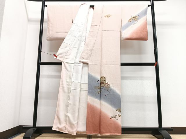 平和屋着物■訪問着 貝桶花文 暈し染め 金彩 正絹 逸品 CABJ8361xe