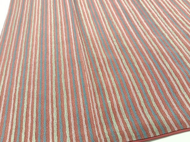 平和屋着物■上質な小紋 縞 鬼しぼ縮緬 正絹 逸品 CABJ8372xe