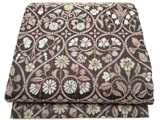 平和屋着物●両面 全通柄袋帯 三重錦織 華がさね 金糸 正絹 逸品 CABJ8401hy