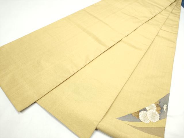 平和屋着物●太鼓柄袋帯 すくい織 流水菊文 金糸 正絹 逸品 CABJ8426hy