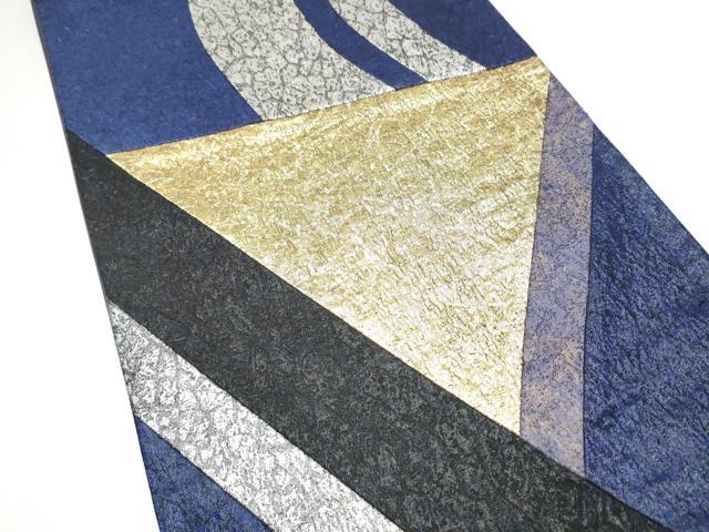 平和屋着物●両面 六通柄袋帯 切嵌 霞文 金銀糸 正絹 逸品 CABJ8431hy