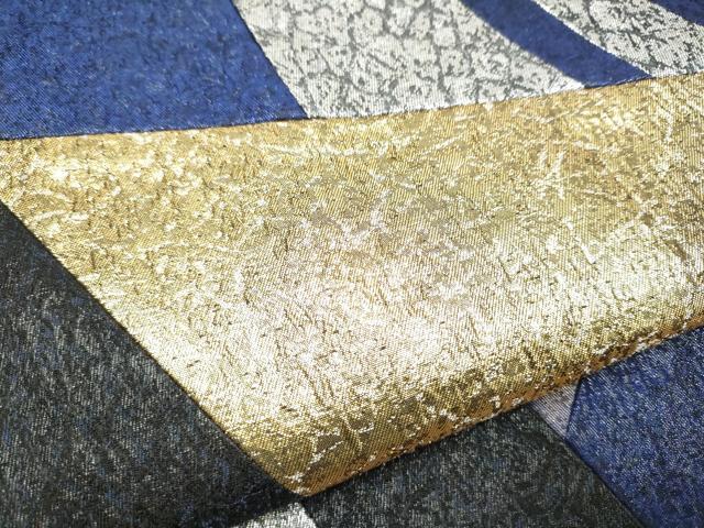 平和屋着物●両面 六通柄袋帯 切嵌 霞文 金銀糸 正絹 逸品 CABJ8431hy