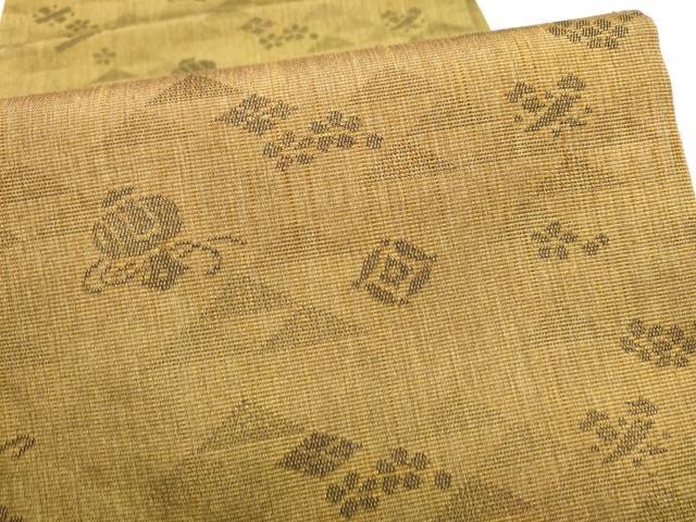平和屋着物●両面 六通柄袋帯 花唐草文 金糸 正絹 逸品 CABJ8446hy