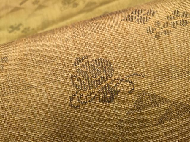 平和屋着物●両面 六通柄袋帯 花唐草文 金糸 正絹 逸品 CABJ8446hy