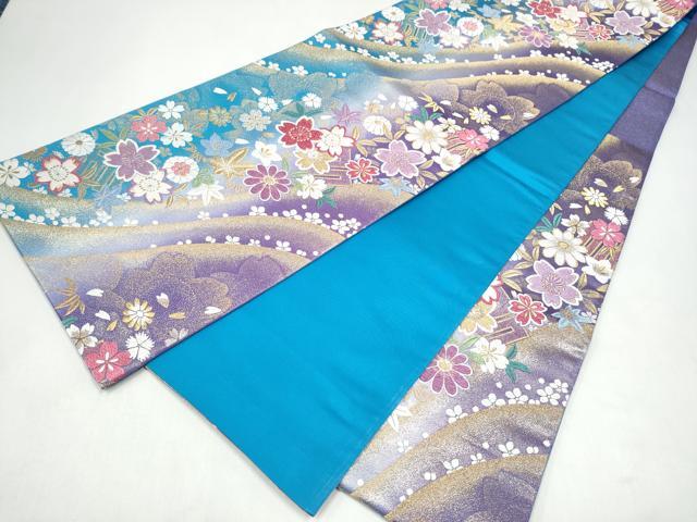 平和屋着物●六通柄袋帯 唐織 源氏香花文 金糸 やまと誂製 正絹 逸品 CABJ8456hy