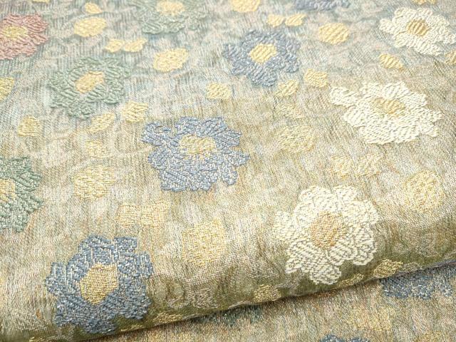 平和屋着物▽六通柄袋帯 スリーシーズン 春夏秋 正倉院名物裂 金糸 正絹 逸品 CABJ8464hy