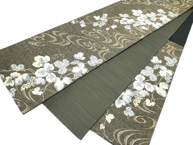 平和屋着物●六通柄袋帯 唐織 葡萄蔦の葉文 正絹 逸品 CABJ8469hy