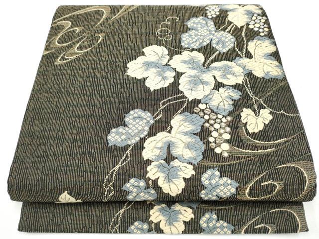 平和屋着物●六通柄袋帯 唐織 葡萄蔦の葉文 正絹 逸品 CABJ8469hy
