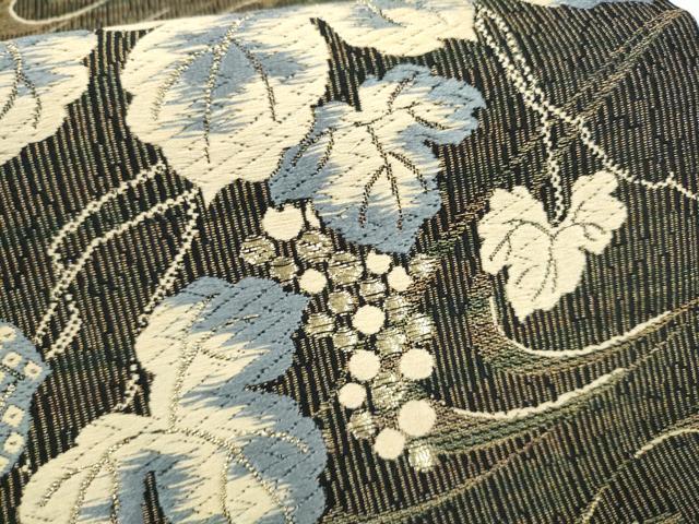 平和屋着物●六通柄袋帯 唐織 葡萄蔦の葉文 正絹 逸品 CABJ8469hy