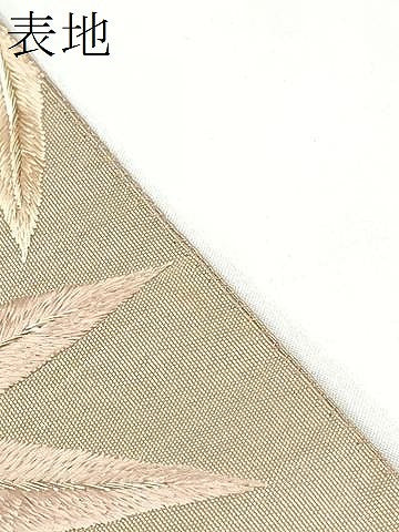 平和屋着物●太鼓柄袋帯 総刺繍 綴れ 桐笹文 金糸 正絹 逸品 CABJ8470hy