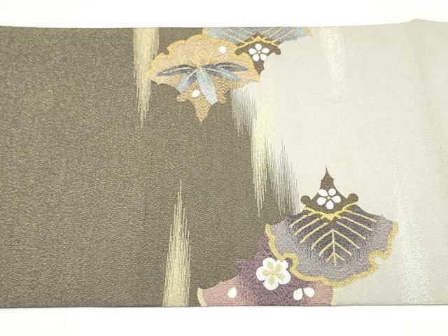 平和屋着物●爪搔き本綴れ 太鼓柄袋帯 雪輪松竹梅 金銀糸 さが美扱い 正絹 逸品 CABJ8471hy