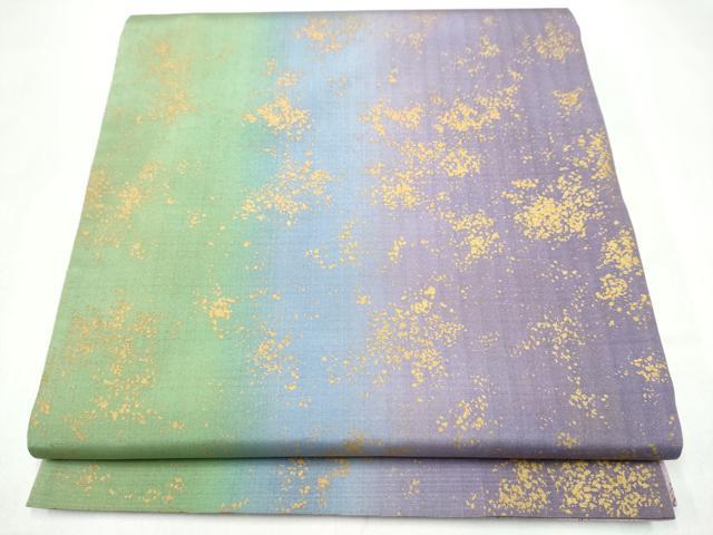 平和屋着物●両面 全通柄袋帯 本場大島紬 霞文 金彩 正絹 逸品 未使用 CABJ8480hy