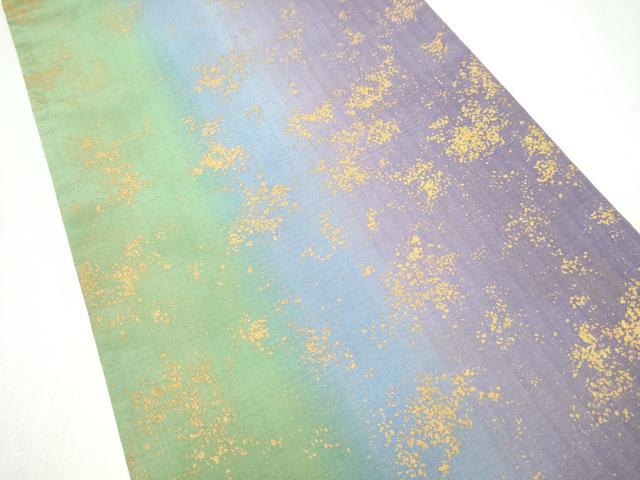 平和屋着物●両面 全通柄袋帯 本場大島紬 霞文 金彩 正絹 逸品 未使用 CABJ8480hy
