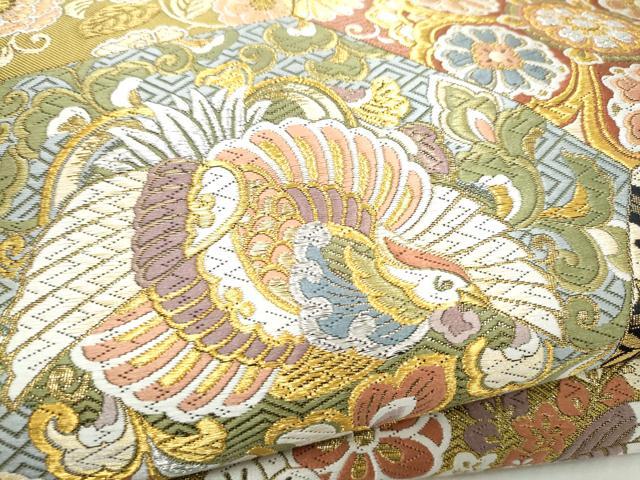 平和屋着物●西陣 とみや織物謹製 とみや帯 六通柄袋帯 唐織 切嵌鳳凰花文 金銀糸 正絹 逸品 未使用 CABJ8481hy