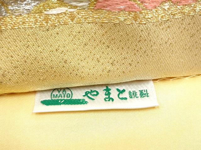平和屋着物●六通柄袋帯 草花毬文 金銀糸 やまと誂製 正絹 逸品 CABJ8484hy