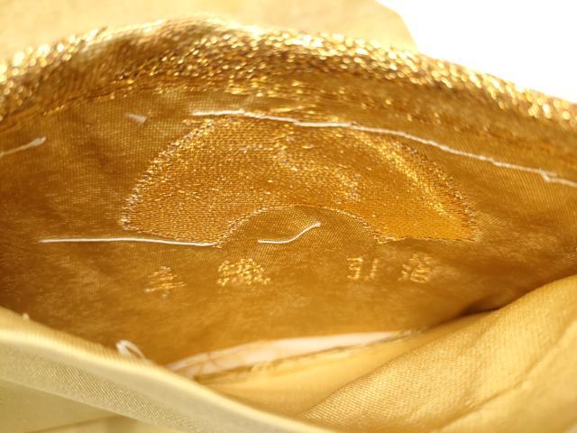 平和屋着物●六通柄袋帯 手織 舞 金糸 引箔 正絹 逸品 CABJ8485hy