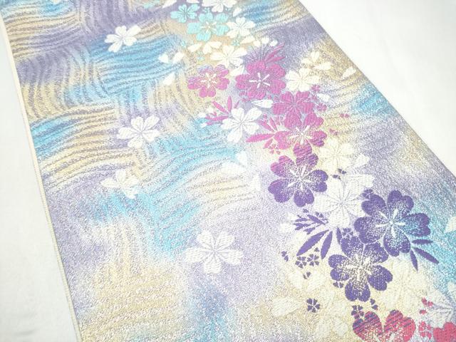 平和屋着物●六通柄袋帯 舞桜文 金糸 正絹 逸品 CABJ8495hy