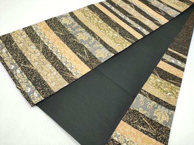 平和屋着物●西陣 六通柄袋帯 古代間道 金糸 正絹 逸品 CABJ8504hy