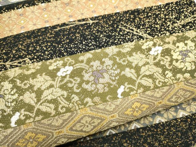 平和屋着物●西陣 六通柄袋帯 古代間道 金糸 正絹 逸品 CABJ8504hy