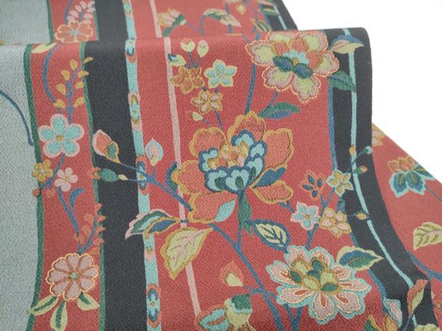 平和屋着物●全通柄 九寸名古屋帯 枝花文 金彩 正絹 逸品 CABJ8516hy