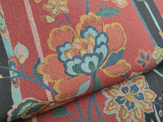 平和屋着物●全通柄 九寸名古屋帯 枝花文 金彩 正絹 逸品 CABJ8516hy