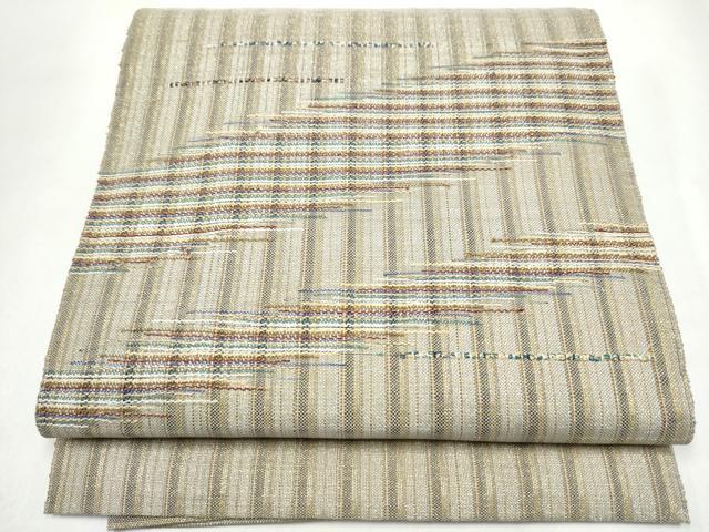 平和屋着物●八寸名古屋帯 霞文 金糸 正絹 逸品 CABJ8528hy